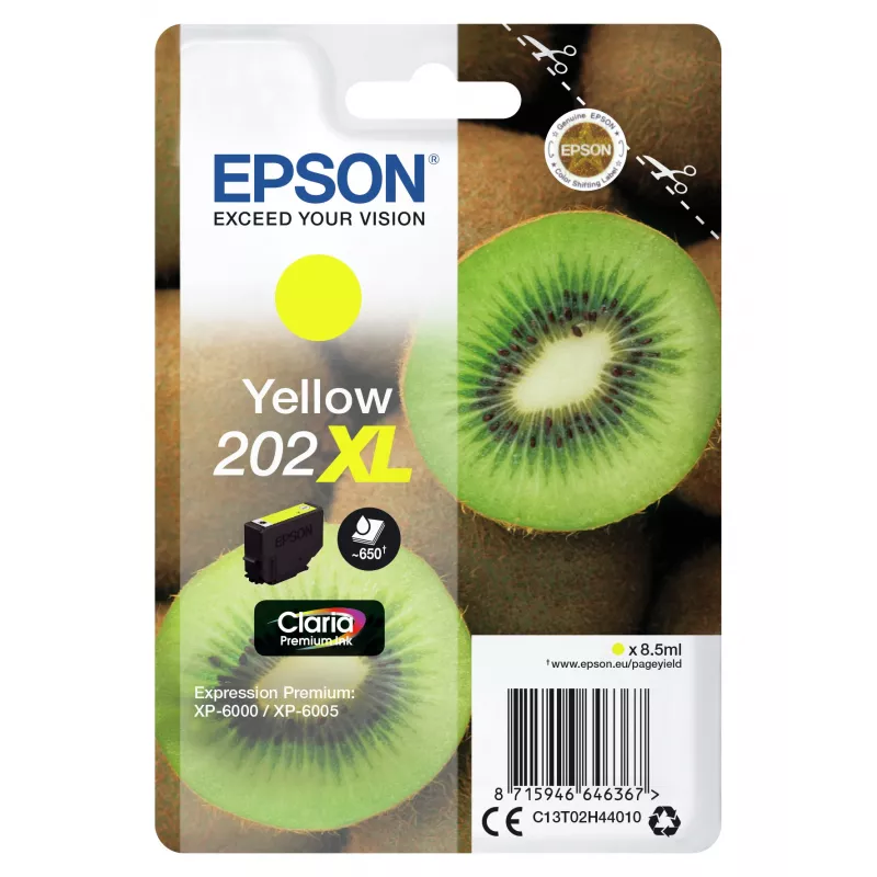 Epson Kiwi üksikpakend kollane 202XL Claria Premium tint