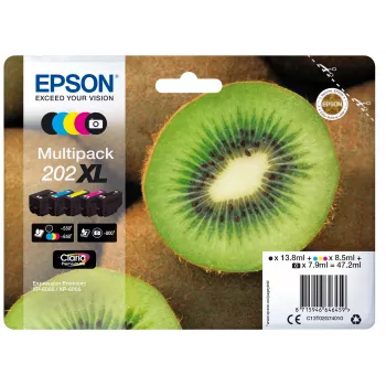 Epson Kiwi Multipack 5 värvi 202XL Claria Premium tint