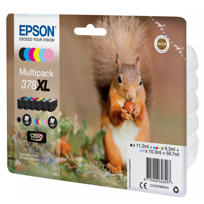 Epson Squirrel Multipack 6 värvi 378XL Claria Photo HD tint
