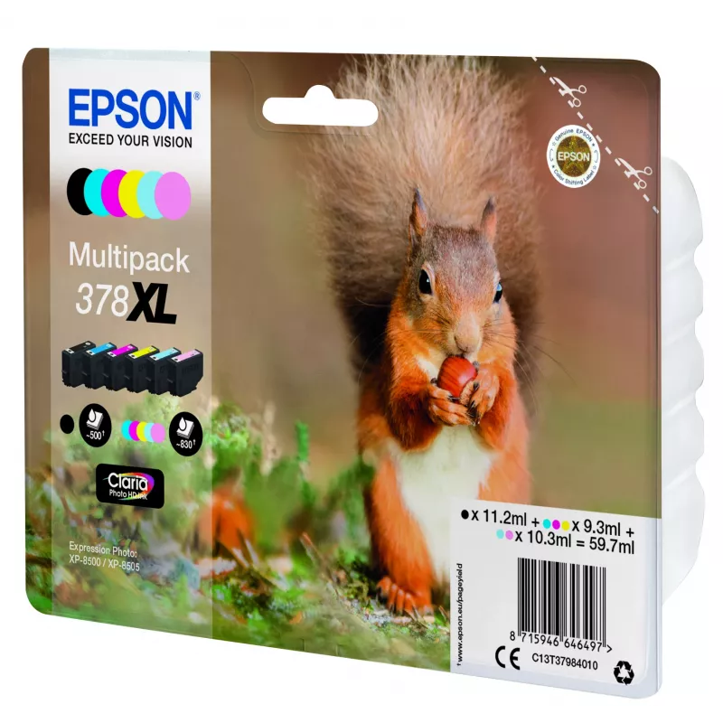 Epson Squirrel Multipack 6 värvi 378XL Claria Photo HD tint