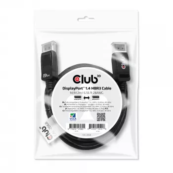 CLUB3D DisplayPort 1.4 HBR3 kaabel 2m/6.56ft M/M 8K60Hz