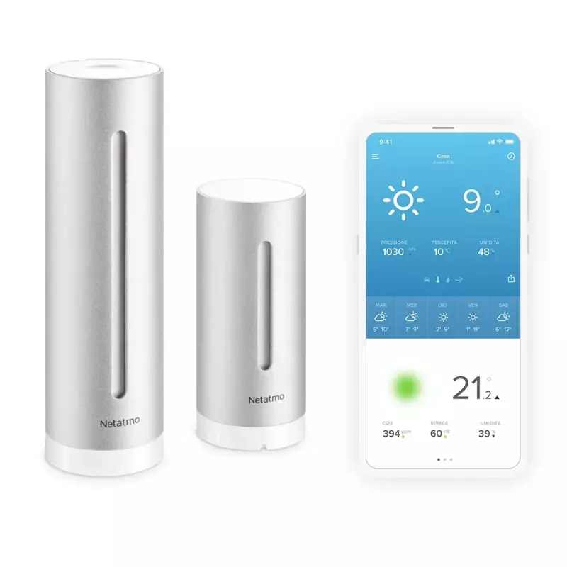 Netatmo NWS01-EC digitaalne ilmajaam, alumiinium, patarei/USB, Wi-Fi