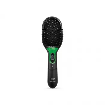 Paddle hairbrush BRAUN BR710 for adults, Must and roheline, 175 g