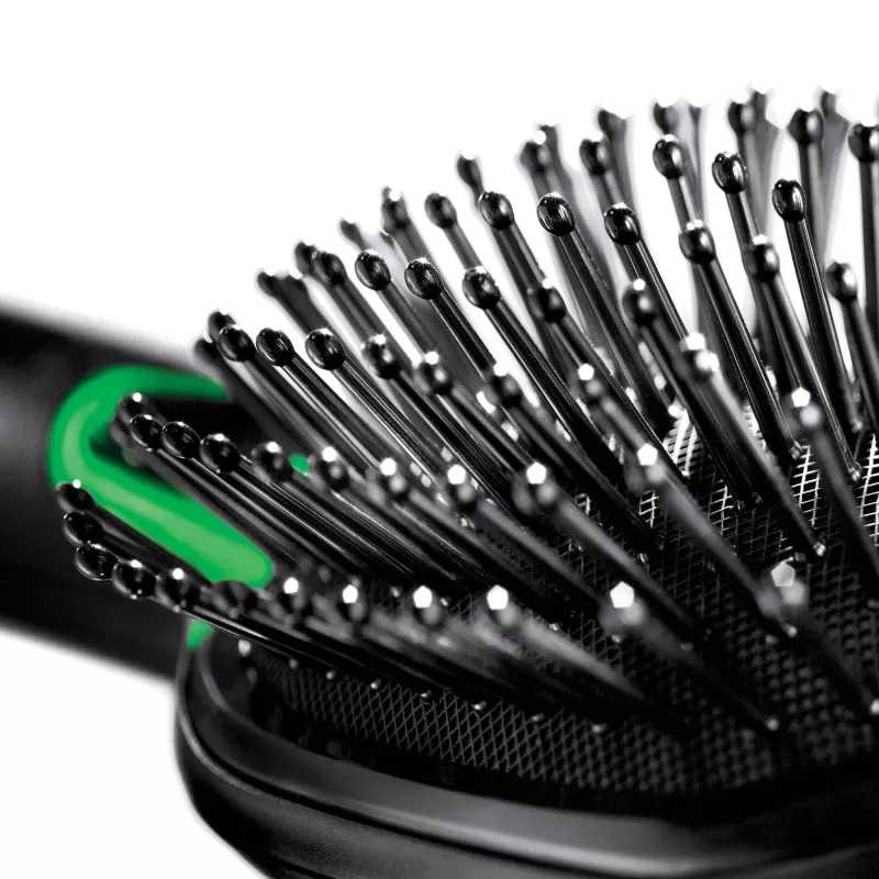 Paddle hairbrush BRAUN BR710 for adults, Must and roheline, 175 g