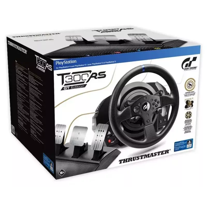 Thrustmaster T300 RS GT Must rool + pedaalid Analoog / Digitaalne PC, PlayStation 4, PlayStation 5, Playstation 3