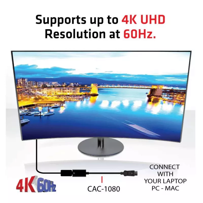 Aktiivne adapter DisplayPort 1.4 HDMI 2.0b CLUB3D CAC-1080