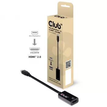 CLUB3D Mini DisplayPort 1.4 – HDMI 2.0b HDR aktiivadapter