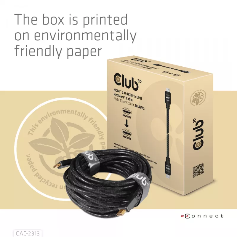 CLUB3D HDMI 2.0 4K60Hz RedMere kaabel 10m/32.8ft