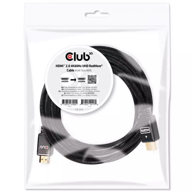 CLUB3D HDMI 2.0 4K60Hz RedMere kaabel 15m/49.2ft