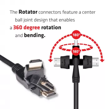 CLUB3D HDMI 2.0 4K60Hz UHD 360 kraadi pööratav kaabel 2m/6.74ft