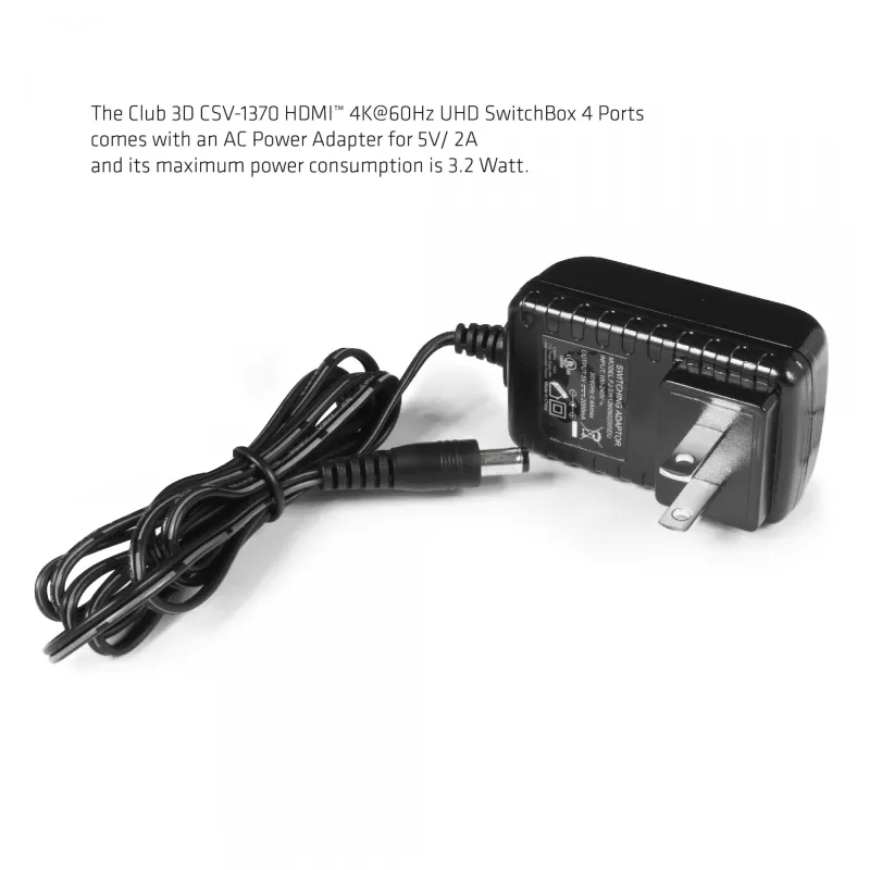 CLUB3D HDMI™ 2.0 UHD 4K60Hz SwitchBox 4 porti ja kaugjuhtimispuldiga
