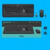 Juhtmeta klaviatuuri ja hiire komplekt Logitech MK540 Advanced — täissuuruses QWERTY-klaviatuur, USB-vastuvõtja, USA paigutus, ergonoomiline hiir, must/valge