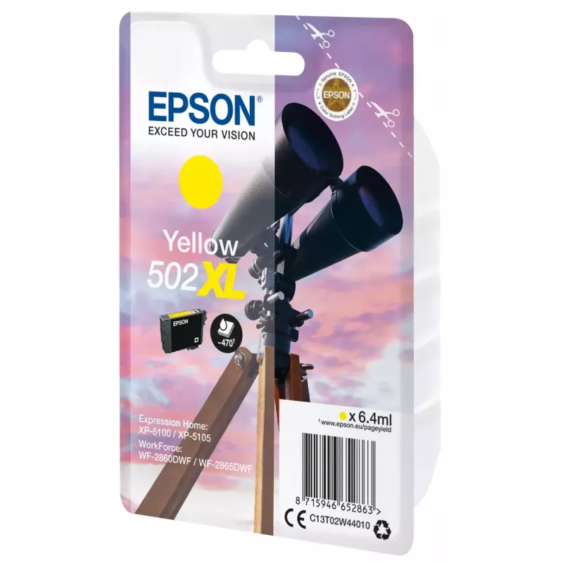 Prindikassett EPSON 502XL Dalekohled Yellow C13T02W44010