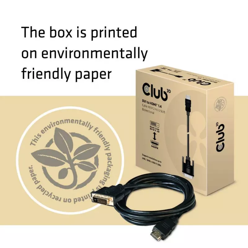 CLUB3D DVI-HDMI 1.4 kaabel M/M 2m/6.56ft kahesuunaline