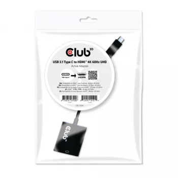USB 3.1 Type-C to HDMI 2.0 UHD 4K 60Hz aktiivne adapter CLUB3D CAC-2504