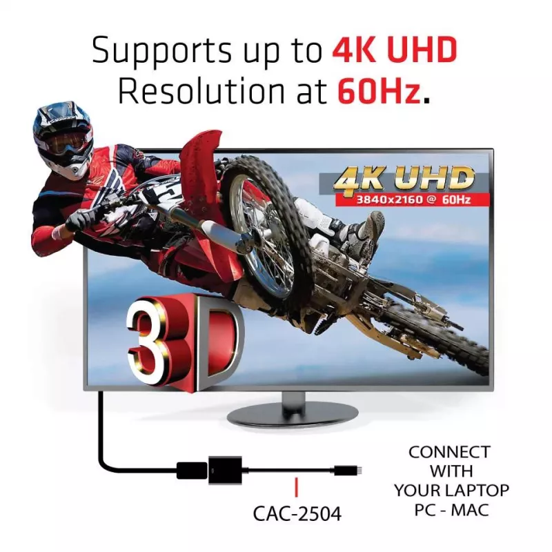 USB 3.1 Type-C to HDMI 2.0 UHD 4K 60Hz aktiivne adapter CLUB3D CAC-2504
