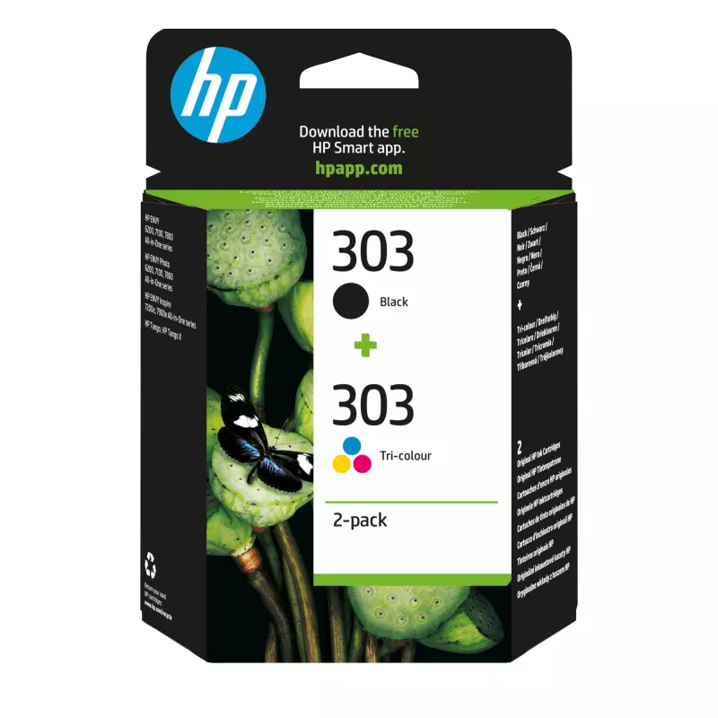 Kassett HP Tinte 303 3YM92AE Multipack Must & Värviline