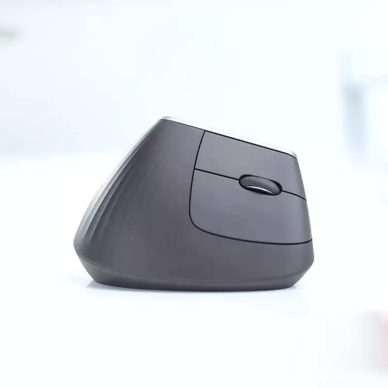Ergonoomiline juhtmevaba hiir Logitech MX Vertical, MX Vertical, 4000 DPI, RF Wireless + Bluetooth, paremakäeline, Graphite, kontorikasutus