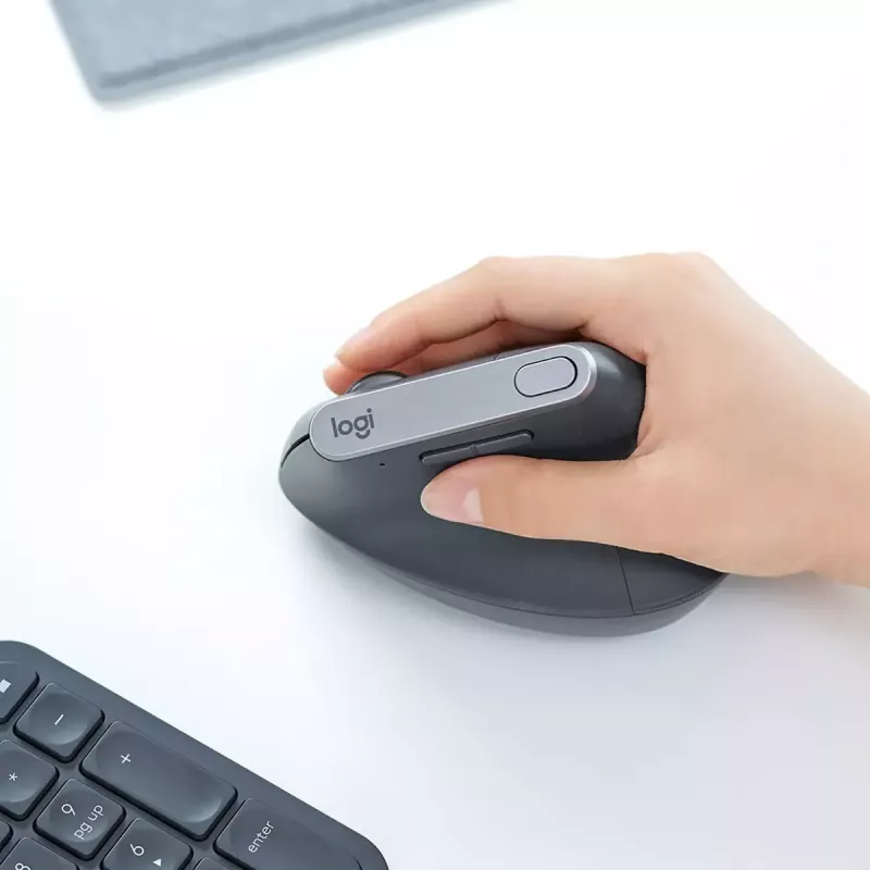 Ergonoomiline juhtmevaba hiir Logitech MX Vertical, MX Vertical, 4000 DPI, RF Wireless + Bluetooth, paremakäeline, Graphite, kontorikasutus