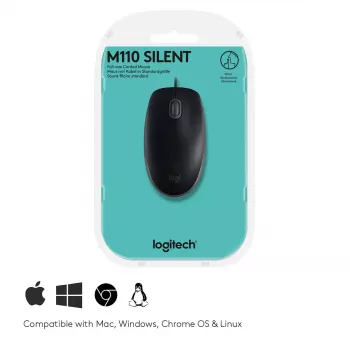Hiir Logitech B110 Silent juhtmega USB must