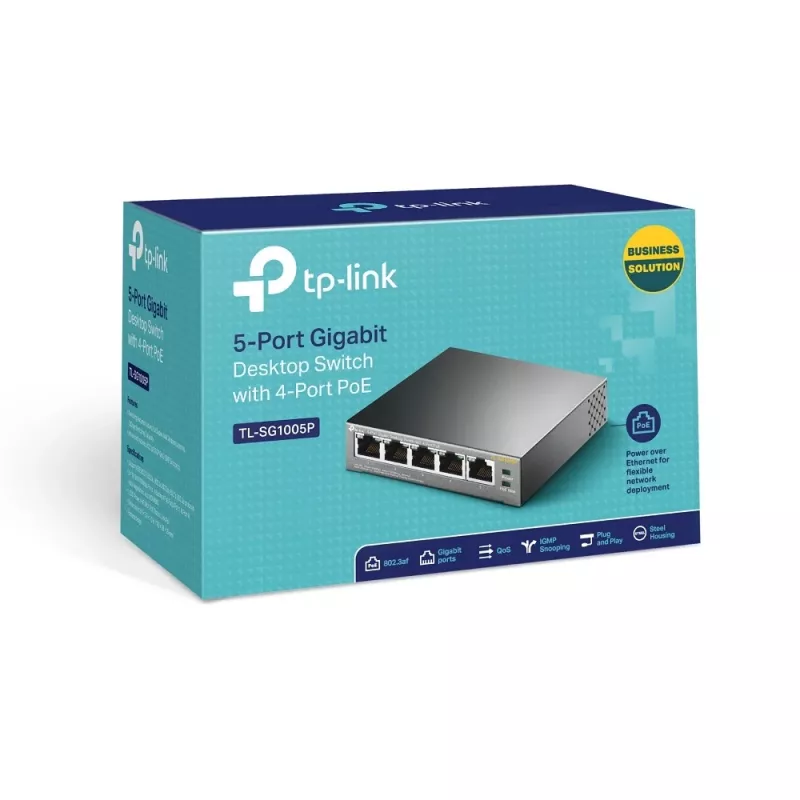 TP-Link 5-Pordiga Gigabit Laua-PoE Kommutaator 4 Pordiga, Haldamata, Gigabit Ethernet (10/100/1000), Toide Etherneti kaudu (PoE)