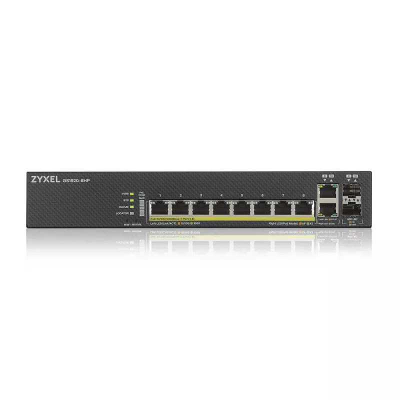 Zyxel GS1920-8HPV2 Hallatav Gigabit Ethernet (10/100/1000) Power over Ethernet (PoE) Must