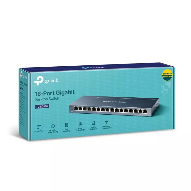 TP-Link 16-port Gigabit lauaarvuti võrgulüliti, haldamata, Gigabit Ethernet (10/100/1000), täisdupleks