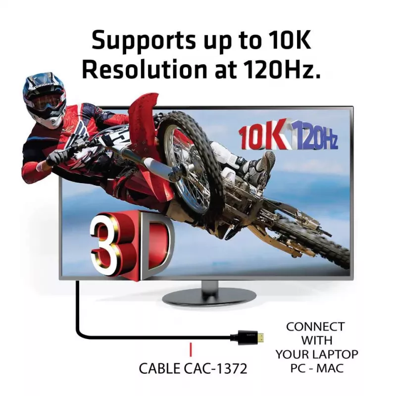 CLUB3D Ultra High Speed HDMI 4K120Hz, 8K60Hz Certified kaabel 48Gbps M/M 2 m / 6.56 ft