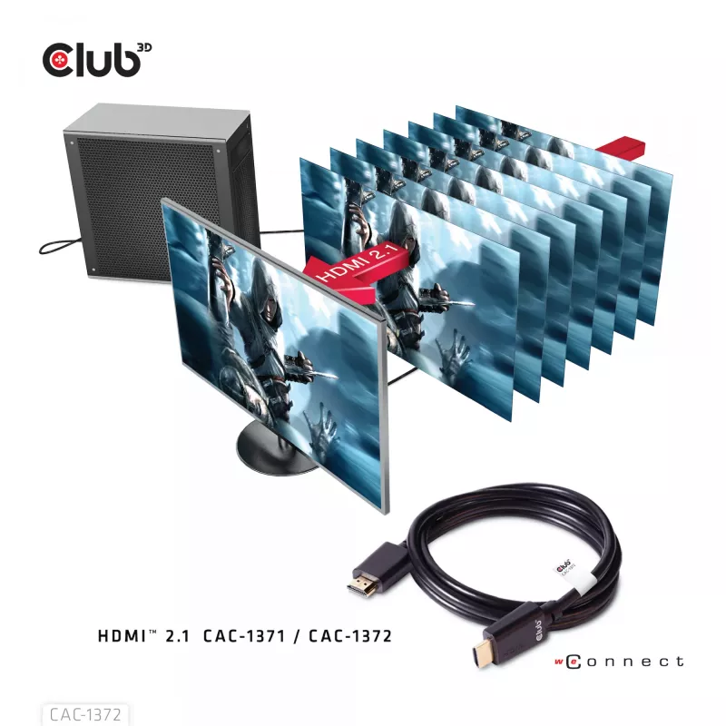 CLUB3D Ultra High Speed HDMI 4K120Hz, 8K60Hz Certified kaabel 48Gbps M/M 2 m / 6.56 ft