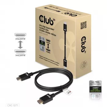 CLUB3D Ultra High Speed HDMI 4K120Hz, 8K60Hz sertifitseeritud kaabel 48Gbps M/M 1 m/3.28 ft