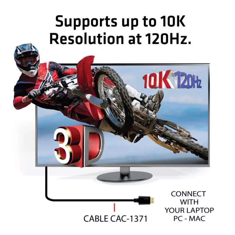 CLUB3D Ultra High Speed HDMI 4K120Hz, 8K60Hz sertifitseeritud kaabel 48Gbps M/M 1 m/3.28 ft