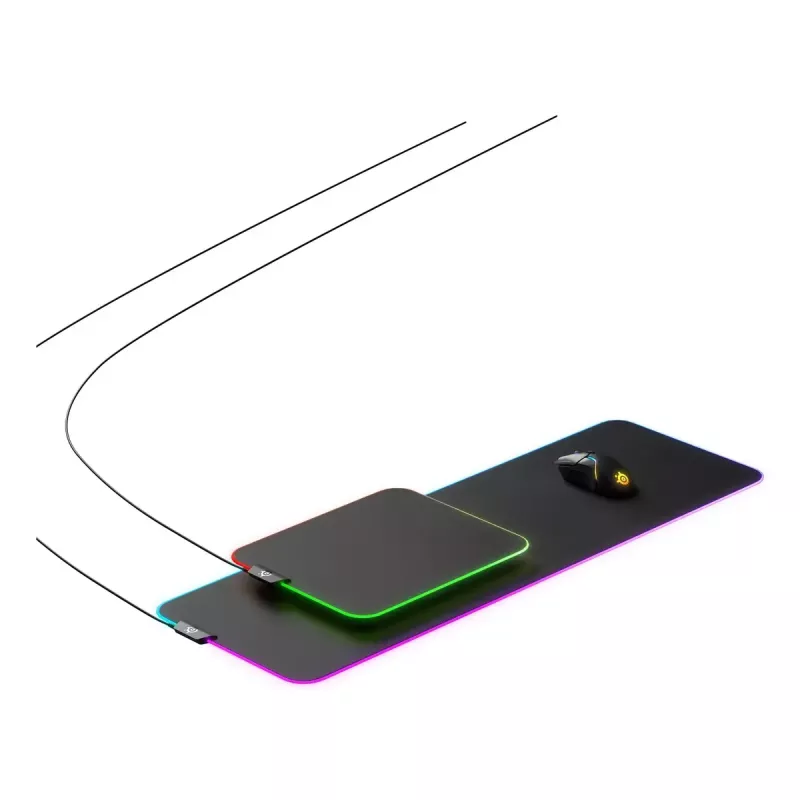 Mänguhiirematt STEELSERIES QcK Prism Cloth XL — Riidest pind, 900×300 mm, 4 mm paksus, RGB taustvalgustus