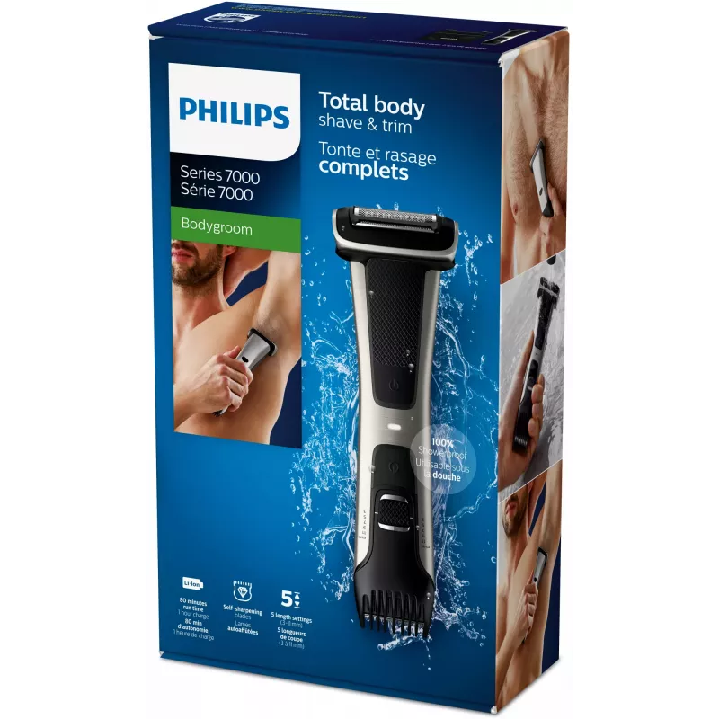 Philips 7000 seeria Bodygroom 7000 BG7025/15 dušikindel kehahooldustrimmer