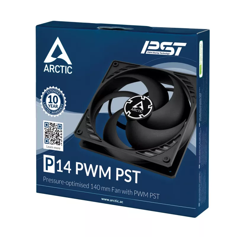 ARCTIC P14 PWM PST rõhuoptimeeritud 140 mm ventilaator PWM PST-ga