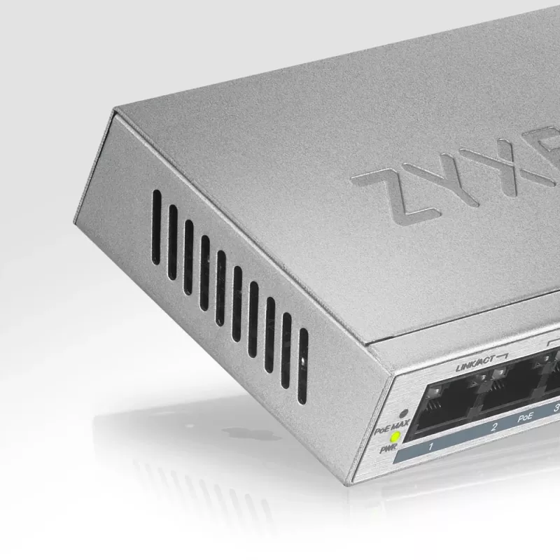 Zyxel GS1005HP Haldamata gigabitine Ethernet (10/100/1000) toite üle Etherneti (PoE) hõbedane