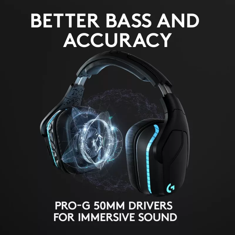 LOGITECH G935 Juhtmevaba 7.1 Ruumiline Heli Lightsync Mängurikõrvaklapid - 2,4 GHz