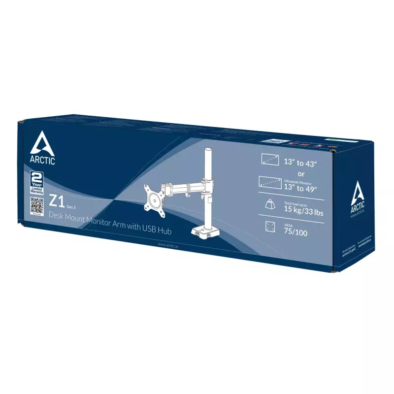 ARCTIC Z1 (Gen 3) – lauamonitori hoidik USB-hubiga