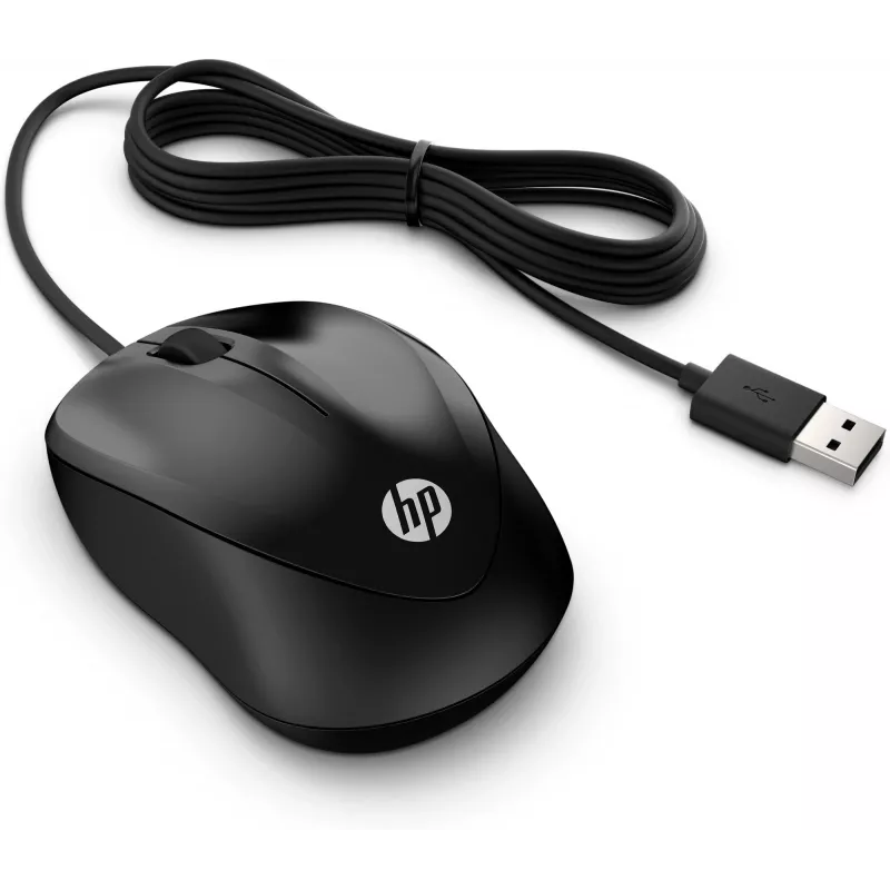 HP juhtmega hiir 1000, kahekäeline, USB Type-A, 1200 DPI, must