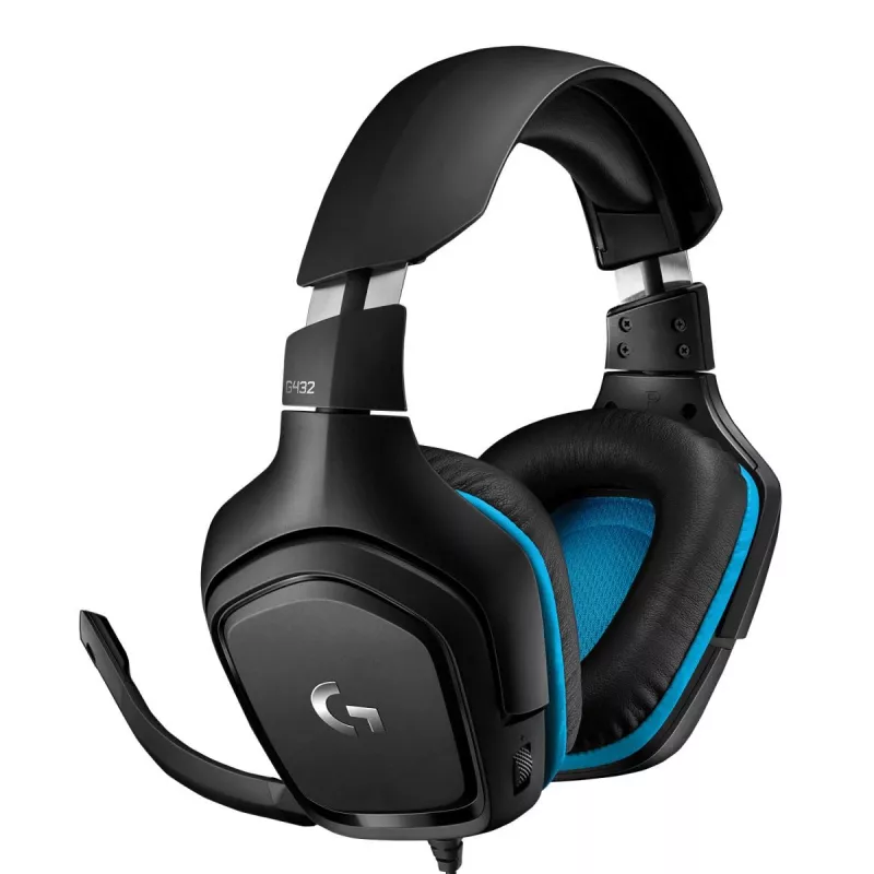 LOGITECH G432 - USB / 3.5mm - mängukõrvaklapid - 7.1 Surround - sinine