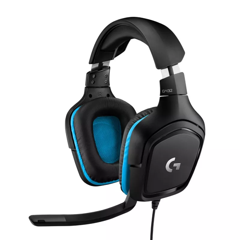 LOGITECH G432 - USB / 3.5mm - mängukõrvaklapid - 7.1 Surround - sinine