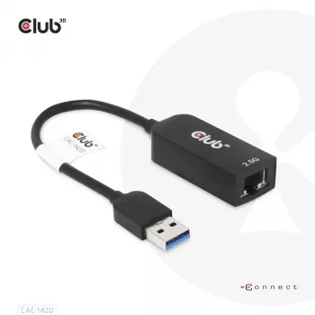 CLUB3D USB 3.2 Gen1 Tüüp A - RJ45 2.5Gbps adapter