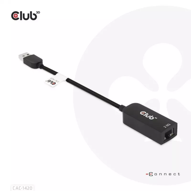 CLUB3D USB 3.2 Gen1 Tüüp A - RJ45 2.5Gbps adapter