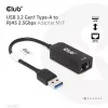CLUB3D USB 3.2 Gen1 Tüüp A - RJ45 2.5Gbps adapter