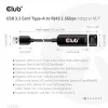 CLUB3D USB 3.2 Gen1 Tüüp A - RJ45 2.5Gbps adapter