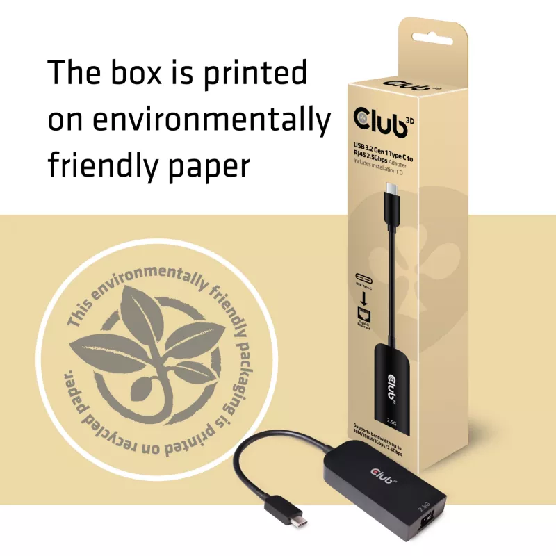 CLUB3D USB 3.2 Gen1 Type C RJ45 2.5Gbps adapter