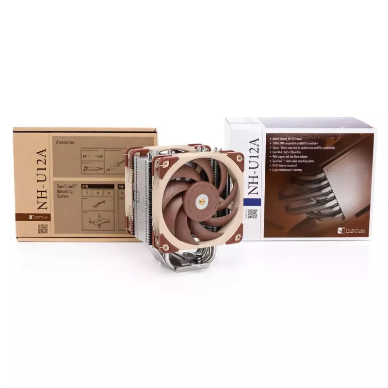 CPU jahuti Noctua NH-U12A 120 mm, kahe ventilaatoriga, vaskpõhi, alumiiniumradiaator, PWM, mitmele Intel/AMD pesale