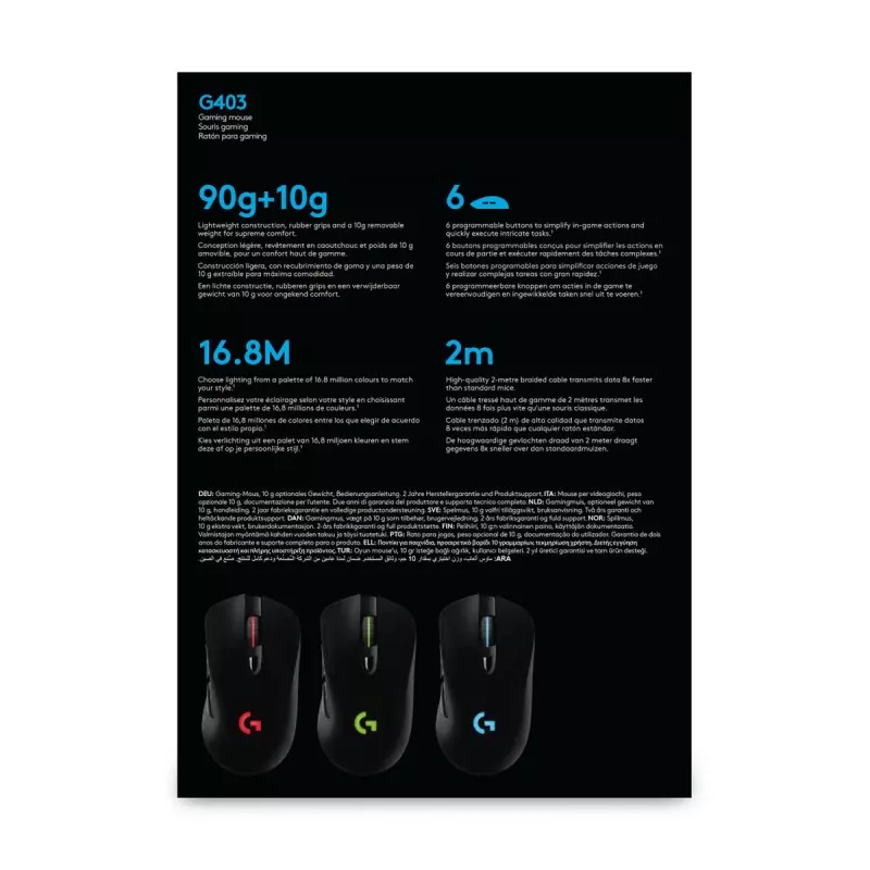 LOGITECH G403 Hero mänguhiir USB must EWR2