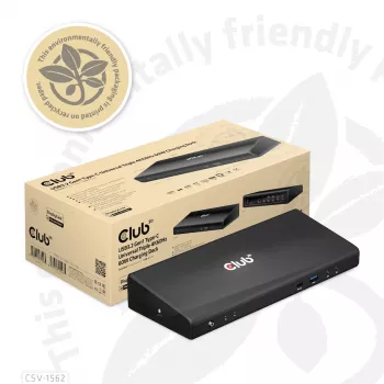 CLUB3D CSV-1562 on USB3.2 Gen1 Type-C universaalne kolmekordne 4K30Hz laadimisdokkimisjaam, mis on DisplayLink® sertifitseeritud. Universaalne laadimisdokk