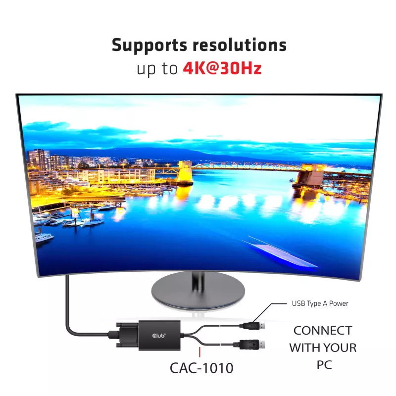 CLUB3D DisplayPort Dual Link DVI-D HDCP ON versiooniga aktiivne adapter M/F