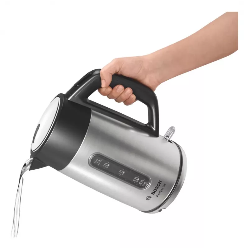 Bosch TWK4P440 elektriline veekeetja 1.7 L 2400 W Must, roostevaba teras